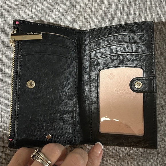 Kate Spade Sylvia Meadow Black Floral Slim Women's Wallet - Picture 10 of 11